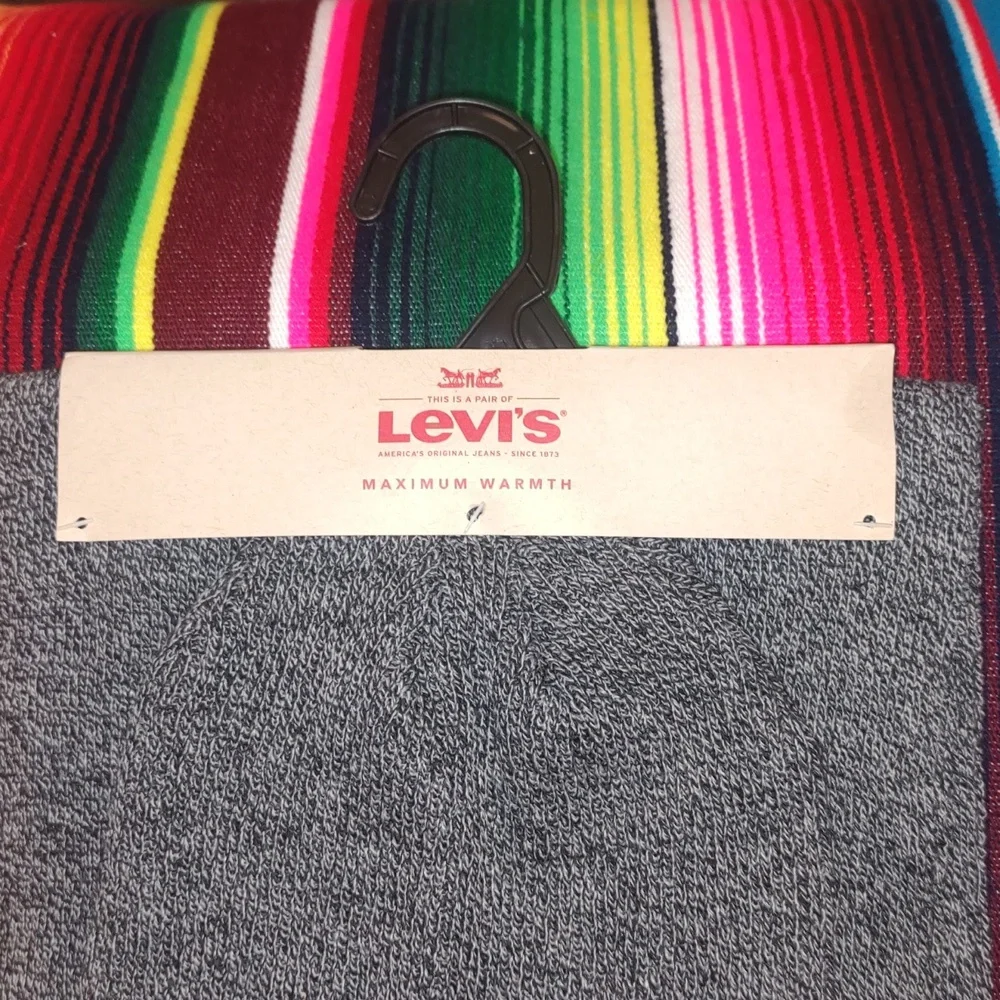 Levi's 2 Piece Beanie Hat & Scarf Set Gray NWT